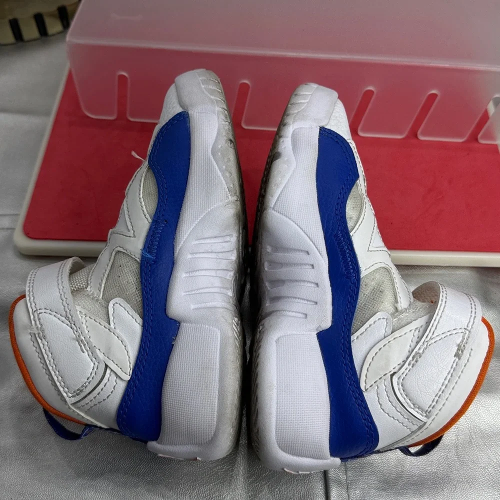 (N1)Jordan Jumpman-Unisex Baby Sneakers (11C,Boy and Girl),White,Blue and Orange - Picture 10 of 14